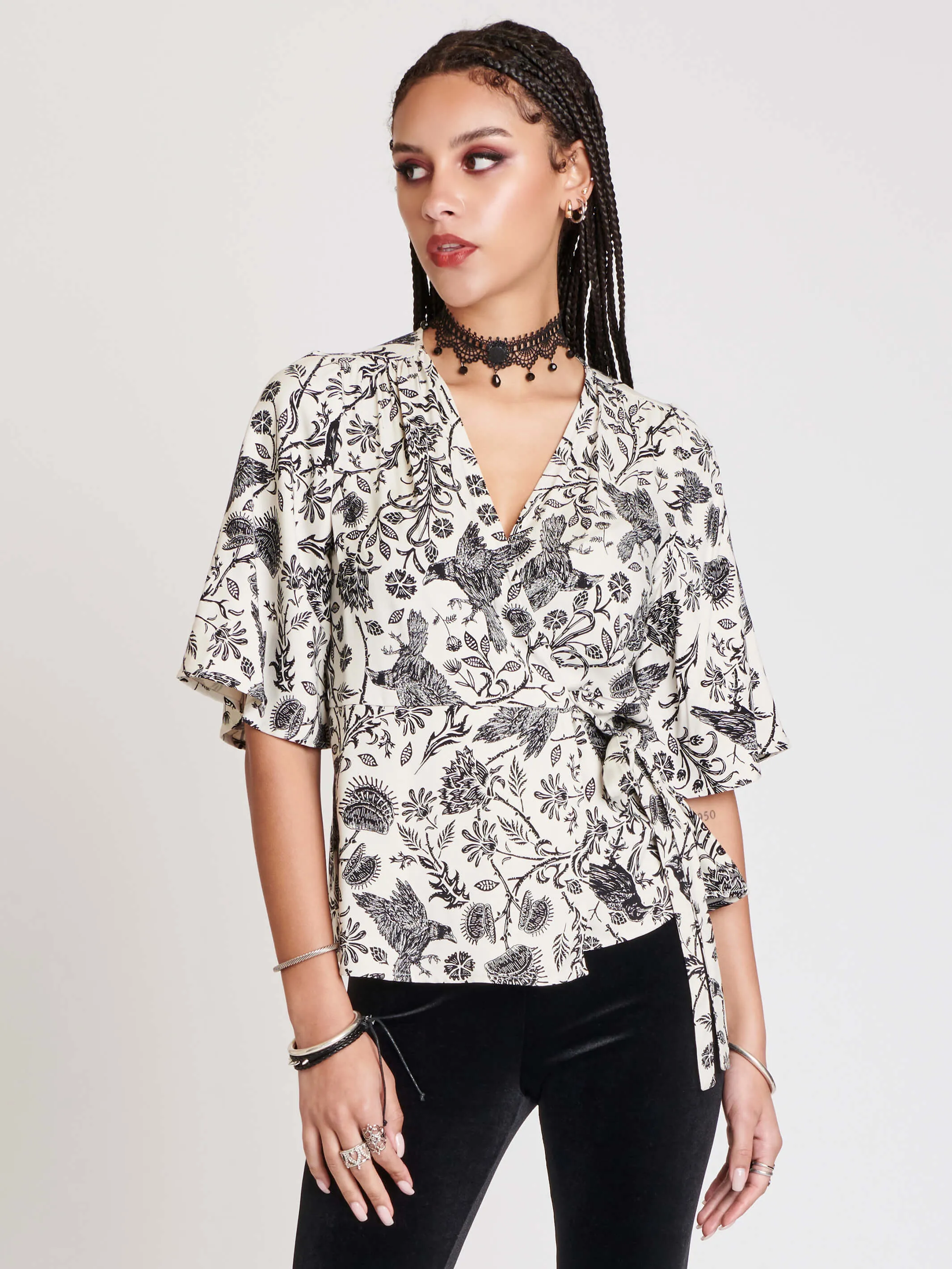 Murder of Crows Wrap Top