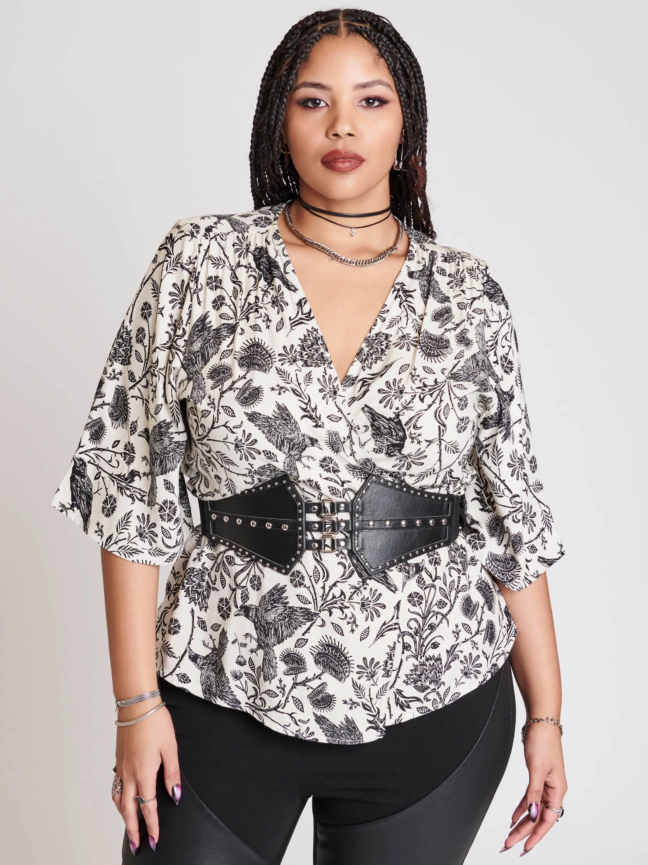 Murder of Crows Wrap Top