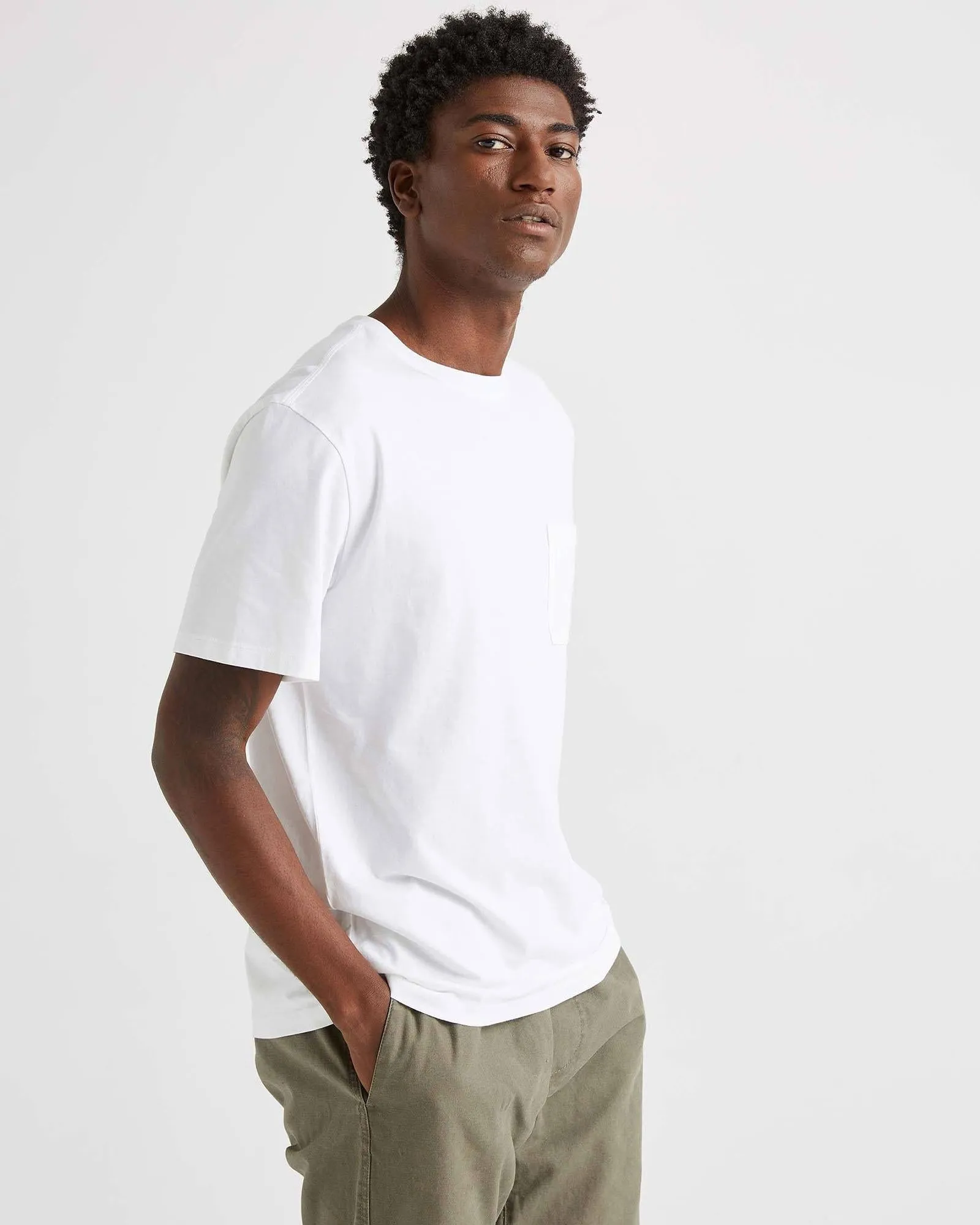 Pima Cotton Pocket Tee (White)