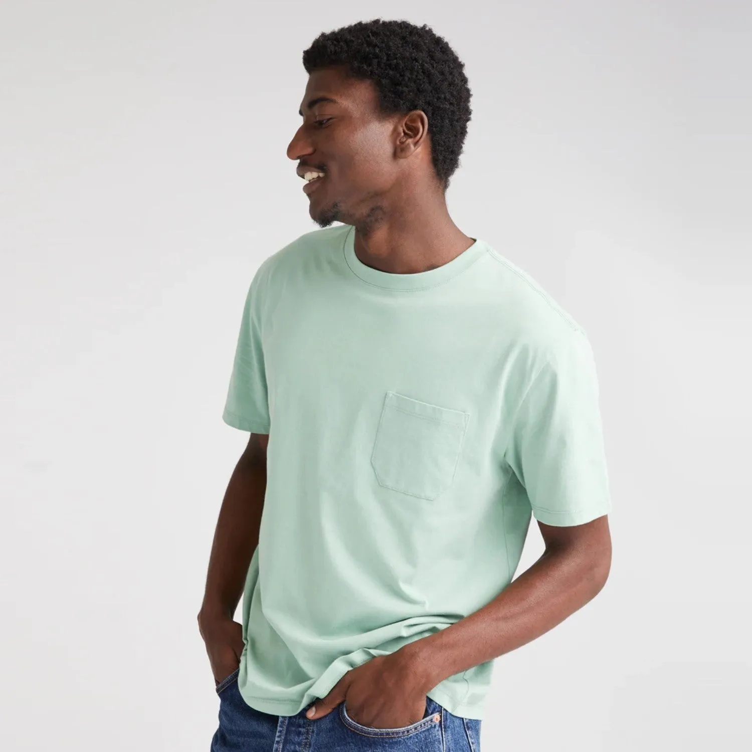 Pima Crew Pocket Tee (Sage)