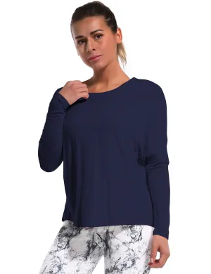 Plus Size Batwing Tunic Tops darknavy_Plus Size