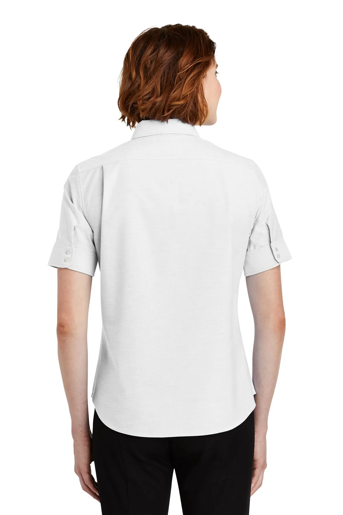 Port Authority Ladies Short Sleeve SuperPro Branded Oxford Shirts, White