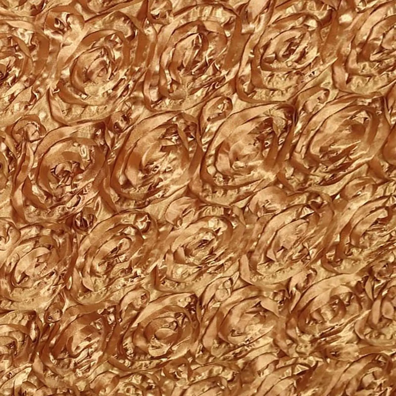 Rosette Satin Table Skirt 21ft Gold - 3D Floral Table Cover