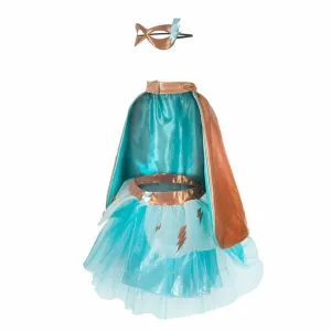 Super-Duper Tutu/Cape/Mask, Teal/Copper, Size 4-6