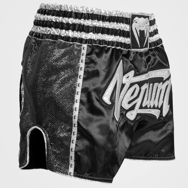 VENUM ABSOLUTE 2.0 MUAY THAI SHORTS (BLACK / SILVER)