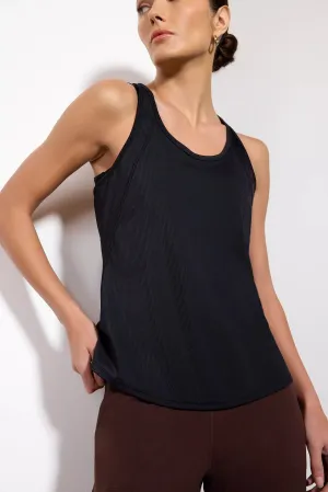 Vivid Racer Back Tank - Black