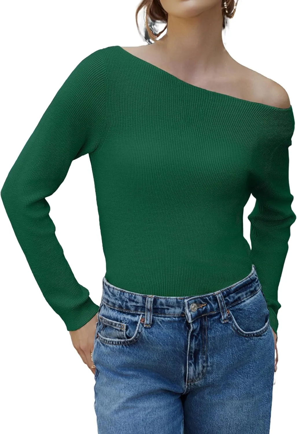 Zeagoo Knitted Pullover Ribbed Long Sleeve Pullover (DE Only)