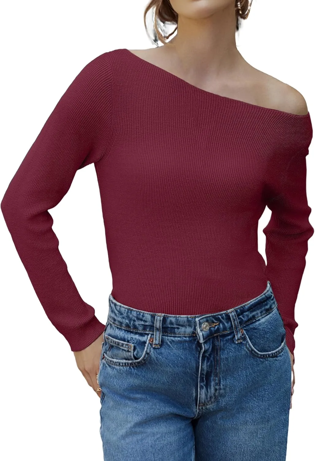 Zeagoo Knitted Pullover Ribbed Long Sleeve Pullover (DE Only)