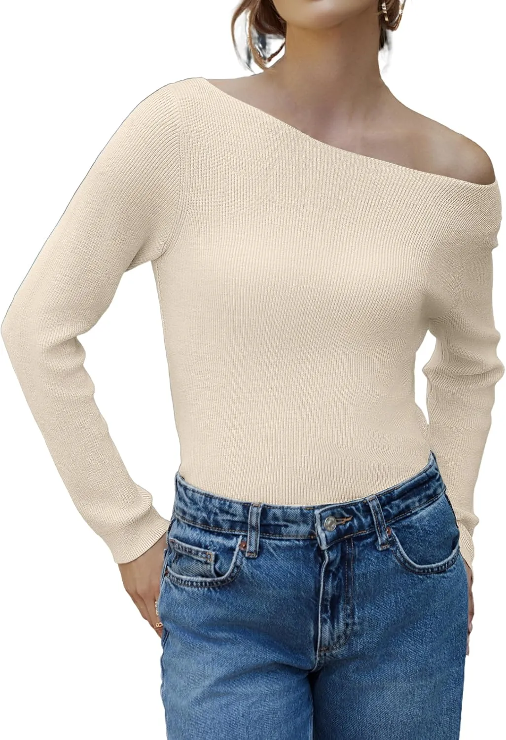 Zeagoo Knitted Pullover Ribbed Long Sleeve Pullover (DE Only)