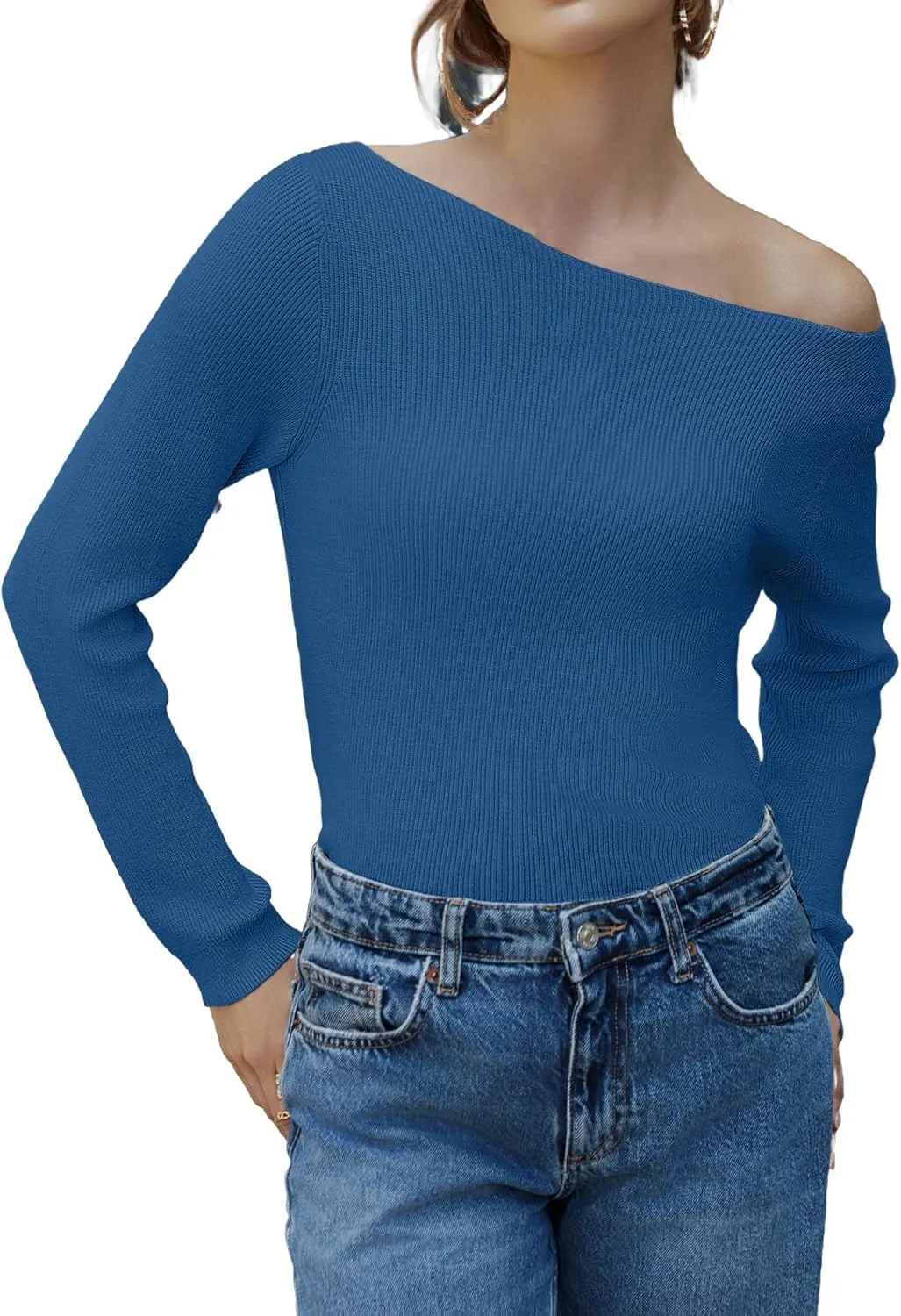 Zeagoo Knitted Pullover Ribbed Long Sleeve Pullover (DE Only)